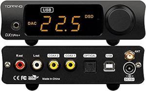 DX3 Pro+ ES9038Q2M Bluetooth 5.0 LDAC Audio Decoder DSD512 DAC AMP NFCA Headphone Amplifier Pre Amplifier (Black)