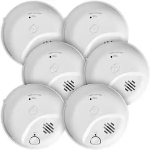 First Alert SMICO100 Battery-Operated Combination Smoke & Carbon Monoxide Alarm -Pack 6