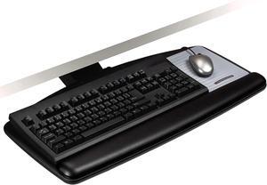 Keyboard Tray, Just Lift To Adjust Height And Tilt, Sturdy Tray Includes Gel Wrist Rest And Precise Mouse Pad, Swivels Side To Side And Stores Under Desk, 23" Track, Black (AKT90LE)