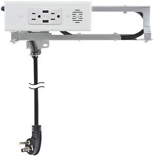 Docking Drawer Blade in-Drawer Outlet, Integrated Safety Shutoff, (2) USB-A & (2) 15 amp AC, White