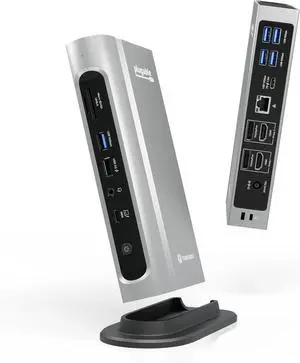 Plugable 16-in-1 Thunderbolt 4 Dock  Dual 4K Monitors for M4 MacBook Air/Pro, 100W Charging, 2X HDMI, 2X DisplayPort, 2.5G Ethernet, 7X USB, MicroSD/SD Card Reader, Audio, Windows & USB4 Compatible