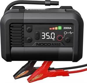 2000A Jump Starter with 22A 100 PSI Air Compressor Tire Inflator - 8.0L Gasoline and 6.0L Diesel Engines - Inflating Tires from 0-40 PSI in 2.0 Minutes
