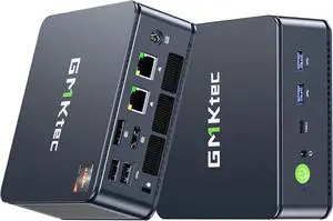 M5 Plus Gaming Mini PC Ryzen 7 5825U (Upgraded 5700U), 32GB RAM 1TB SSD Dual NIC LAN 2.5GbE Desktop Computers, Triple 4K Display, WiFi 6E, USB3.2, USB-C, BT 5.2, DP, HDMI 2.0