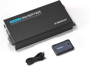 12V 3000W Pure Sine Wave Inverter with Automatic UPS Transfer Switch and Built-in Bluetooth, 6000W Surge Power, 12VDC to 120VAC Solar Inverter for Home, RV, Camping, Truck