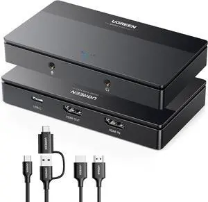 4K Video Capture Card, Full HD 1080P 60FPS USB/Type-C 3.0 HDMI Video Capture Device with Ultra-Low Latency for Streaming, Gaming, and Conferencing Compatible with Switch, PS4/5, PC and Mac