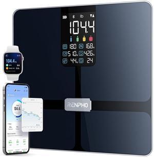 Smart Scale with BMI, Body Fat, Muscle Mass, Bluetooth Scale for Body Weight, FSA HSA Store Eligible, 13 Metrics with Large VA Display, Support App Connection, Black, Elis 2X