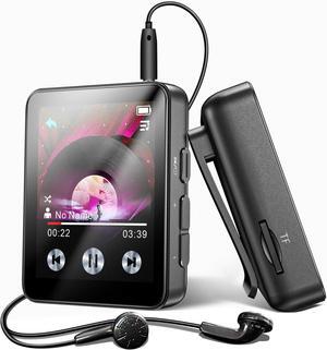 128GB MP3 Player with Bluetooth, Portable Touchscreen Music Player with Clip for Sport, HiFi Sound,Voice Recorder,E-Book,Mini Digital Audio Player for Kids with Earphones & Screen Protector