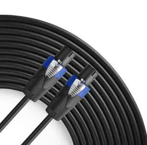 100 Feet 12AWG Speakon to Speakon Cable - Heavy Duty 100ft 12 Gauge Speaker Wire Cord with Twist Lock for Audio Amplifier - Single