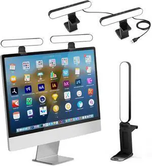 Video Conference Lighting, LED Streaming Light for Video Calls, Webcam Light with Adjustable Monitor Mount, Zoom Lighting for Computer, Laptop Ring Light for Video Recording (2-Pack)