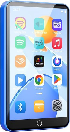 80GB MP3 Player with Bluetooth and WiFi, Android MP3 & MP4 Players with 4" Touchscreen and Speaker, 2000mAh Spotify Music Player with Spotify Kids, Audible,  Music, Play Store (Blue)