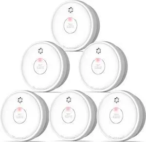 Fire Alarms Smoke Detectors, Smoke Alarm Battery Operated,Fire Alarm with Test Button & Low Battery Signal, Photoelectric Technology Fire Detectors for Bedroom and Home (6-Pack)