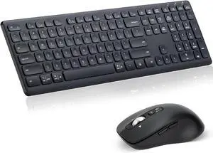 M9300 Wireless Keyboard Mouse Combo, Scissor-Switch Keys, 2-in-1 USB Receiver and Dual Bluetooth, Multi Device Silent Design for PC, Computer, Laptop, MacBook and iPad.