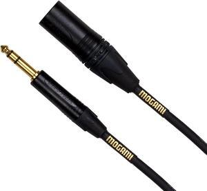 GOLD TRS-XLRM-06 Balanced Audio Adapter Cable, 1/4" TRS Male Plug to XLR-Male, Gold Contacts, Straight Connectors, 6 Foot