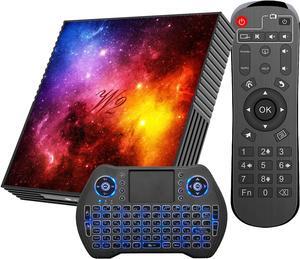 Android TV Box 4GB RAM 128GB ROM Upgraded W2 Mali-G31 2.4G/5G Dual WiFi Bluetooth 4.2,Media Player Support 3D Android 12 TV Box USB 2.0 Wireless Backlit Mini Keyboard Support 4K Video