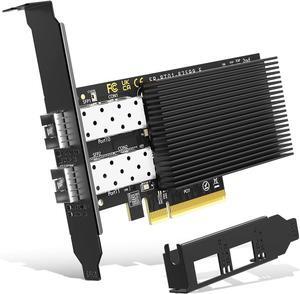 10Gb Dual LAN SFP PCI-e Network Card,  82599(X520-DA2) Controller, NICGIGA 10Gbps Ethernet Adapter, 2 * 10Gbe SFP Port, 10G NIC Card, Support Windows/Windows Server/Linux/VMware