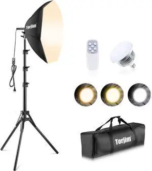 Softbox Photography Lighting Kit, 20'' x 20'' Professional Softbox Lighting Kit with 85W 3000-7500K LED Bulbs, Studio Lights for Photography/Video Recording/Live Streaming