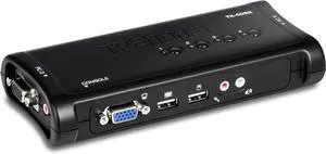 TRENDnet 4-Port USB KVM Switch with Audio, Control Up to 4 Computers, Windows, Linux, Mac OS Compliant, 2048 x 1526 VGA Resolution, Plug and Play, USB Powered, KVM Cables Included, Black, TK-409K
