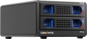 Dual Bay Hard Drive RAID Enclosure with Cooling Fan for 2.5/3.5" SATA HDD/SSD with USB A/C 3.0 Cable, 3.5 Hard Drive Enclosure Support 40TB,4 RAID Modes,Tool-Free HDD Enclosure