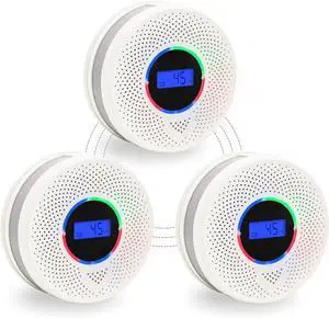 3Pack Upgraded Interlinked Smoke Carbon Monoxide Detector, Battery Powered&Wireless Interconnected Smoke and CO Alarm, Transmission Range of Over 820 ft (Includes Battery)