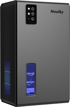 Dehumidifier for Home, 95 OZ Water Tank, (1000 sq.ft) Dehumidifiers for Bathroom Bedroom Basement with Auto Shut Off,7 Colors LED Light (Black) (Gray)