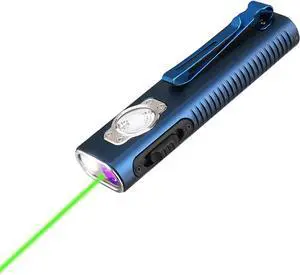 Mini X3 Rechargeable EDC Flashlight with White Light, Flood Light, UV and Green Beam, 1050 Lumens Portable Flat Flashlights, Fourfold Light Sources Pocket Lights for Emergency