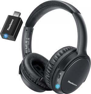Wireless Headphones for TV Watching, BKM400 Bluetooth TV Headphones Wireless for Seniors with USB Transmitter, 20hrs Playtime, No Audio Delay, Higher Volume, 165FT Range, Black