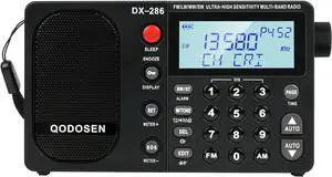 DX-286 Portable Radio, with TEF6686 Automotive Chip,LW,AM, FM, Shortwave,Data System(RBDS/RDS),Antenna Attenuator,Antenna Switch, AMP Switch,1000 Presets,Tone Switch,Clock/UTC/Alarm/Sleep