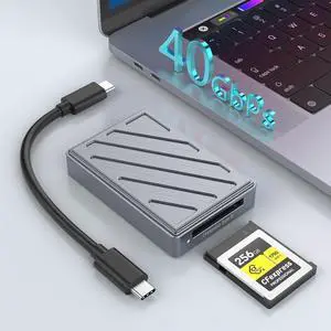Type B Card Reader,USB4.0 40Gbps CF Express Cards Type B Reader Supports Ultra Transfer Speed and Large Data Storage, Metal Portable CFexpress Type B Adapter for Filmmakers, Photographers