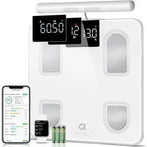 Scale for Body Weight, Bluetooth Smart Digital Weighing Scales with 8 Electrode, High Precision 26 Body Composition Analyzer for BMI Muscle Mass