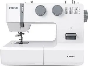 FYe310 Full Size Sewing Machine with Foot Pedal, Heavy Duty & Portable, Powerful Servo Motor, 25 Built-in Stitches, 6 Bobbins & 5 Included Sewing Feet (White)