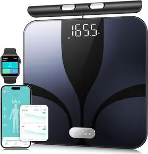 Scale for Body Weight and Fat Percentage, 8 Electrodes Larger Platform Digital Scale for BMI 28 Body Composition Measurement, Bathroom Smart Scales with LED Display FSA or HSA Eligible