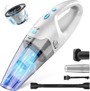 Handheld Vacuum Cordless,Car Hand Cordless Rechargeable,Powerful Suction Hand Held Vacuum with LED Light/Multi Accessories,1.6lbs Car Mini Portable Vacuum Cleaner for Home Office Pet