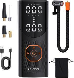 Tire Inflator Portable Air Compressor, 160PSI Air Pump for Car Tires, 5X Faster Inflation Air Compressor with Tire Gauge Pressure, Tire Pump with LED for Car, Motorcycle, Bicycle and Ball