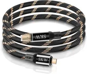 Audiophiles USB Printer Cable Type C/USB C to USB B High Speed DAC Decoder Cable 6.5ft / 2M
