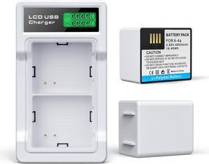 2-Packs Batteries Compatible with Arlo Pro 5S 2K, Pro 4, 3, Arlo Ultra 2, Ultra Cameras VMA5400 VMC4040P VMC4060P A-4a, with LCD Dual Charger (3.85V 4800mAh)