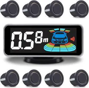 Car Parking Sensors Kit Reverse Radar parktronic System Auto Electronics Vehicle Backup Assistant Reverse 8 Sensor (Matte Black)