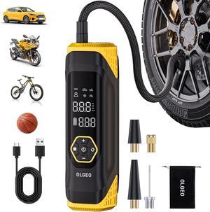 Inflator Portable Air Compressor, 180PSI Cordless 6X Faster Air Pump, Air Compressor with Pressure Gauge, One Click Smart Tire Pump for Car, Motorcycle, Bicycle and Ball(Black)