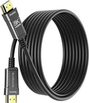 8K Fiber Optic HDMI Cable 50FT (48Gbps, in-Wall CL3 Rated, 8K 60Hz, 4K 144Hz, HDCP 2.3, HDR10+) Ultra High Speed Long HDMI AOC 2.1 Cable - for Gaming, VR, HDTV, Monitor, PC