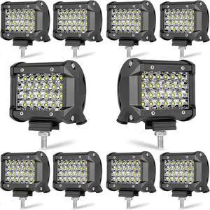 LED Pod Lights MUVKQC 4INCH 72W Square Work Light Pods 12V/24V Equipment Lights Bar LED Fog/Driving/Off Road Lights for Trucks Car ATV UTV SUV Golf Cart Tractor Pickup(10 Pack)