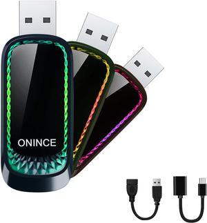 Wireless CarPlay Adapter  Mini  CarPlay Dongle with Dynamic LED Lights, 5GHz Fast Auto Connect, Plug & Play, Compatible with iPhone & Wired CarPlay Cars, Style-I