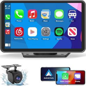 Wireless CarPlay Screen for Car, 7" HD Portable Stereo Touchscreen with  CarPlay & Android Auto, CarPlay Screen with Backup Camera, Mirror Link, Bluetooth, Navigation for All Vehicle