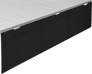 Black 71 inch Under Desk Privacy and Cable Management Organizer Sleeve, Wire Hider Kit Panel System, DESK-SKIRT-71