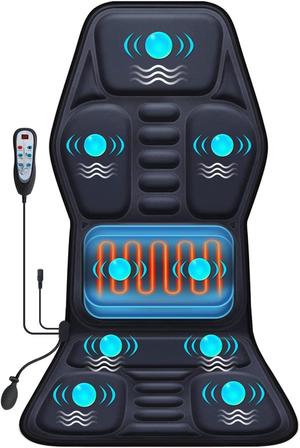Massage Seat Cushion Pad with Heat 9 Massage Style Lumbar Support Function, Fatigue Stress Relief Back Massager Chair Pad for Men Women Home Office Use