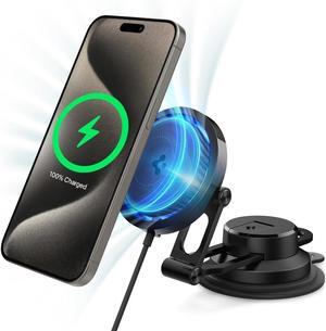 OneTap Pro 3 Cryomax (Fast Charging with Ultra-Quiet Noiseless Cooling) Wireless MagSafe Car Mount Charger Dashboard Designed for iPhone 16 Pro Max, 16 Pro, 16 Plus, 15, 14, 13, & 12 Series