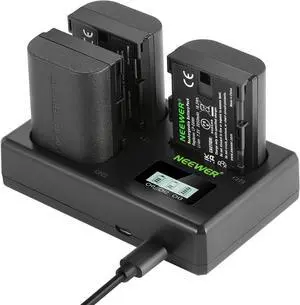 LP-E6NH Replacement Battery and USB Charger Set, Pack of 3, 2250 mAh Replacement for LP-E6NH Battery & Triple Slot USB Charger Compatible with Canon EOS R7 R5 R6 R6 II R, 5DIV, 6DII, 7DII, 80D,