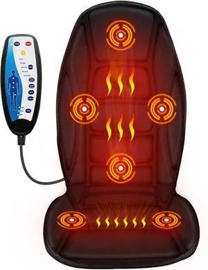 Back Massager with Heat, 5 Vibrating Modes & 2 Heat Levels, Back Massager Chair Pad, Electric Massage Seat Cushion, Massage Pad for Back Pain Relief, Gifts for Men Him Dad Mom Her