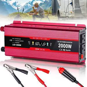 Car Power Inverter 12v to 110v 1000W/2000W(Peak) Power Inverters for Vehicles Truck Home with Dual AC Outlets and 5V USB Charging Port inversor de corriente 12v a 110v (1000W)