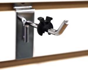 Black Peg Hook Stoppers, Squeeze & Pinch Inventory Control Clips to Help Keep Merchandise on Hooks, 500 Pack