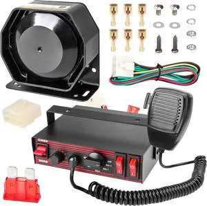 8 Tones Warning Emergency Siren PA System with Handheld Microphone 12V 200W for Police car,The Ambulance,Fire Truck,Engineering Vehicle