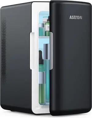 Mini Fridge 2.0 Gen, 6 Liter/8 Cans Makeup Skincare Fridge 110V AC/ 12V DC Portable Thermoelectric Cooler and Warmer Little Tiny Fridge for Bedroom, Cosmetics (Dark Grey)